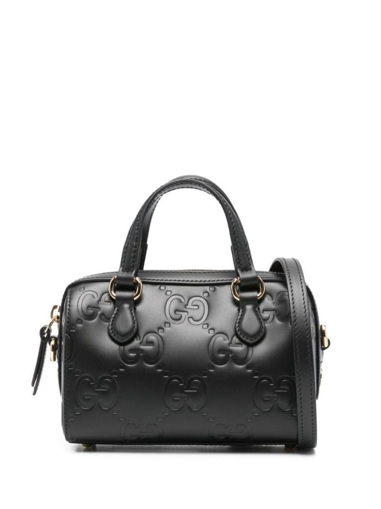 Black Gg Super Mini Tote Bag