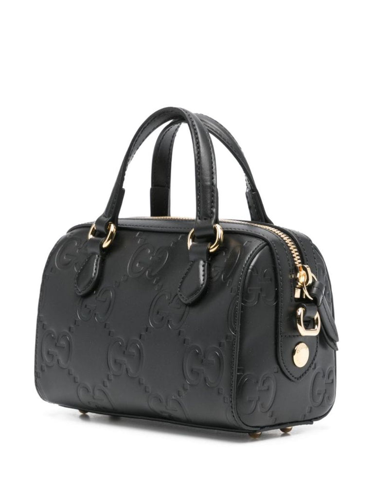 Black Gg Super Mini Tote Bag