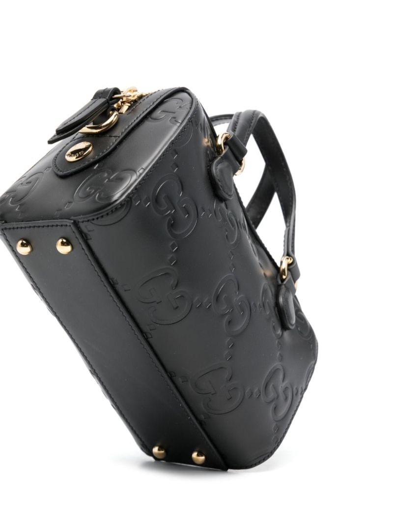 Black Gg Super Mini Tote Bag