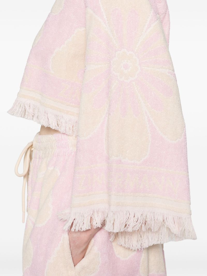 Pink Pop Towelling Crop Cotton Blouse