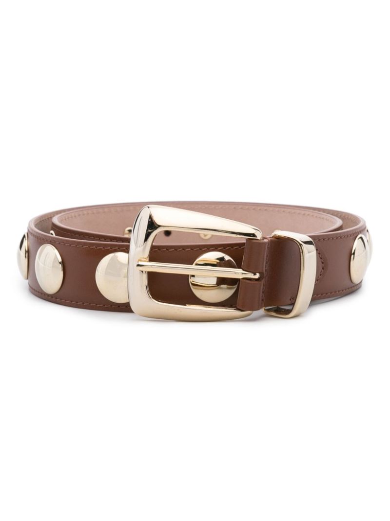 Brown the Benny Studded Leather Belt