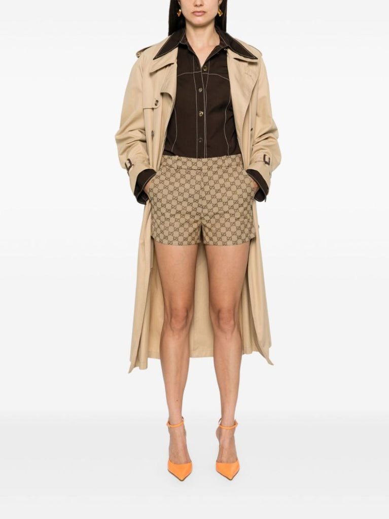 Neutral Gg Canvas Shorts