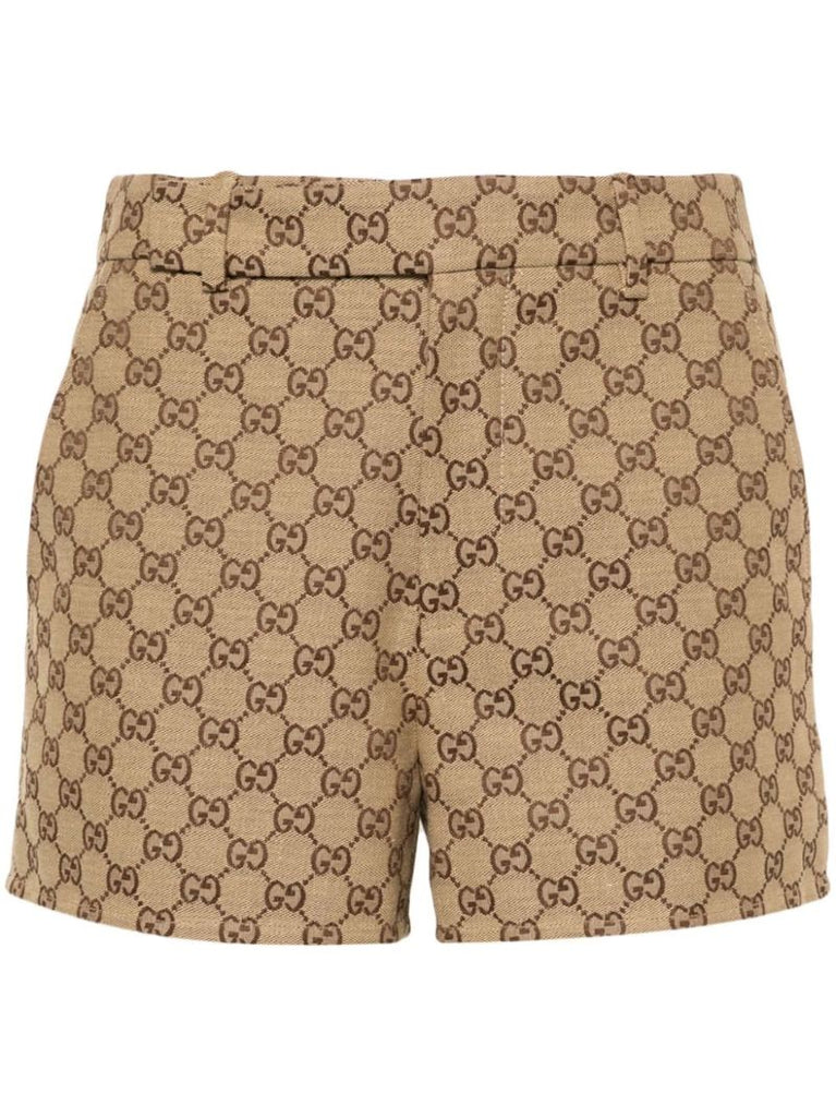 Neutral Gg Canvas Shorts
