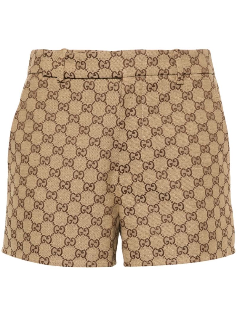 Neutral Gg Canvas Shorts