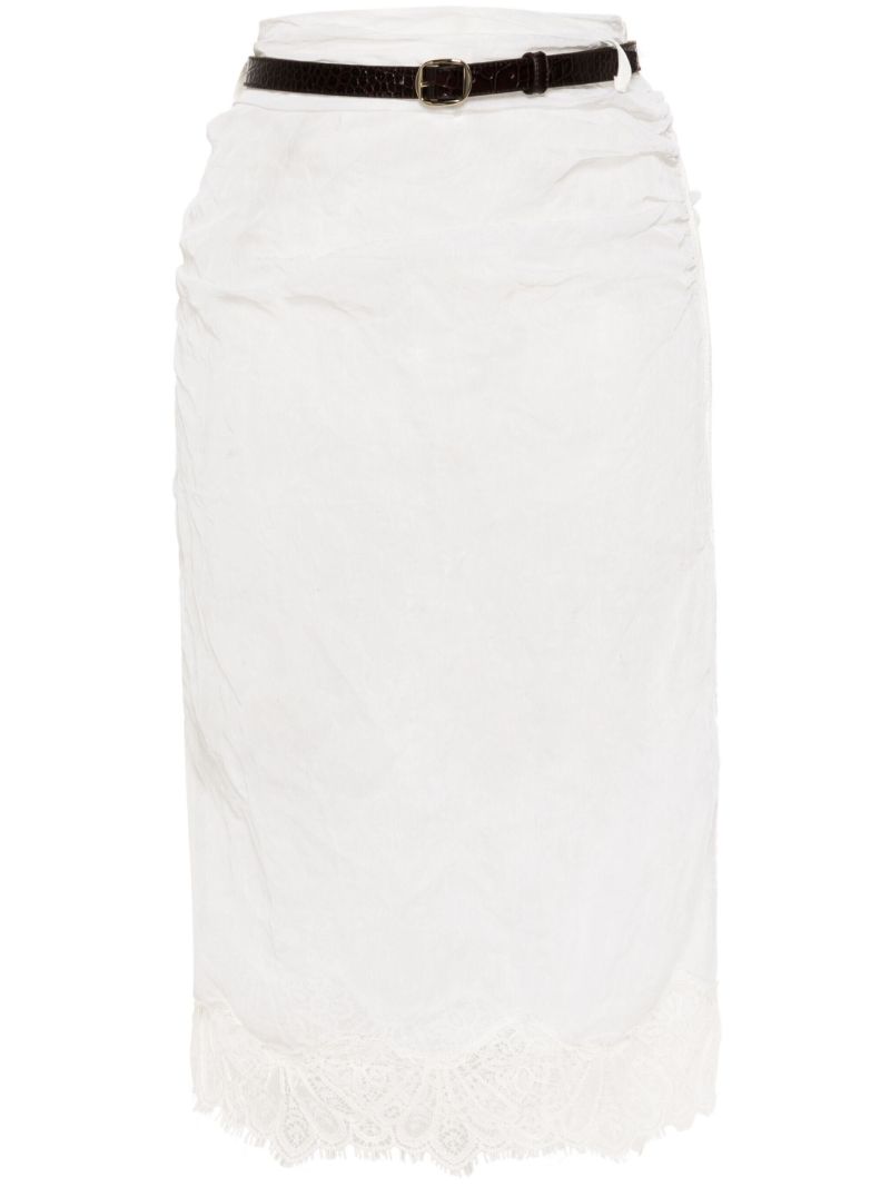 Lace-trim Draped Skirt
