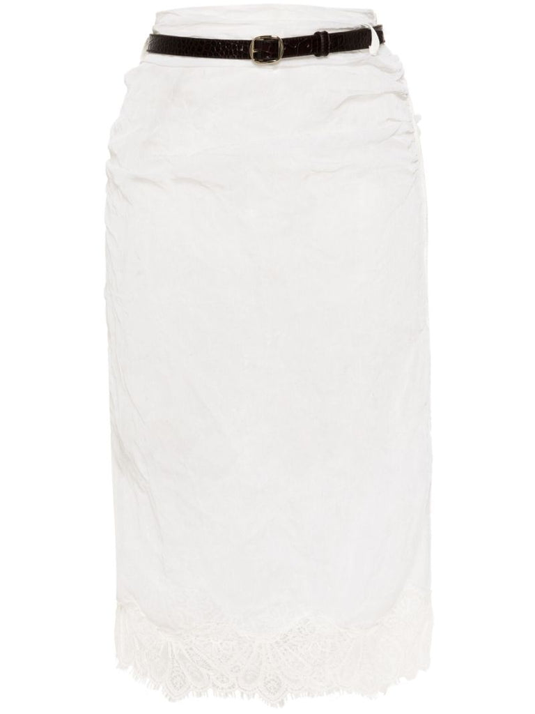 Lace-trim Draped Skirt