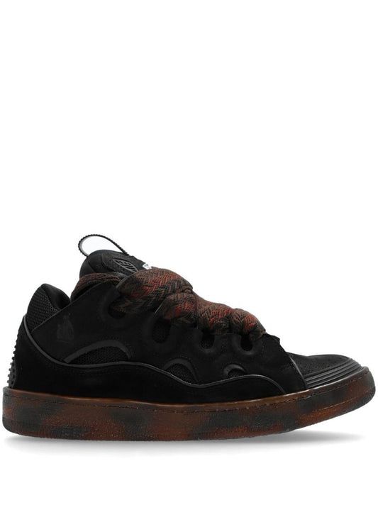Black Curb Panelled Sneakers