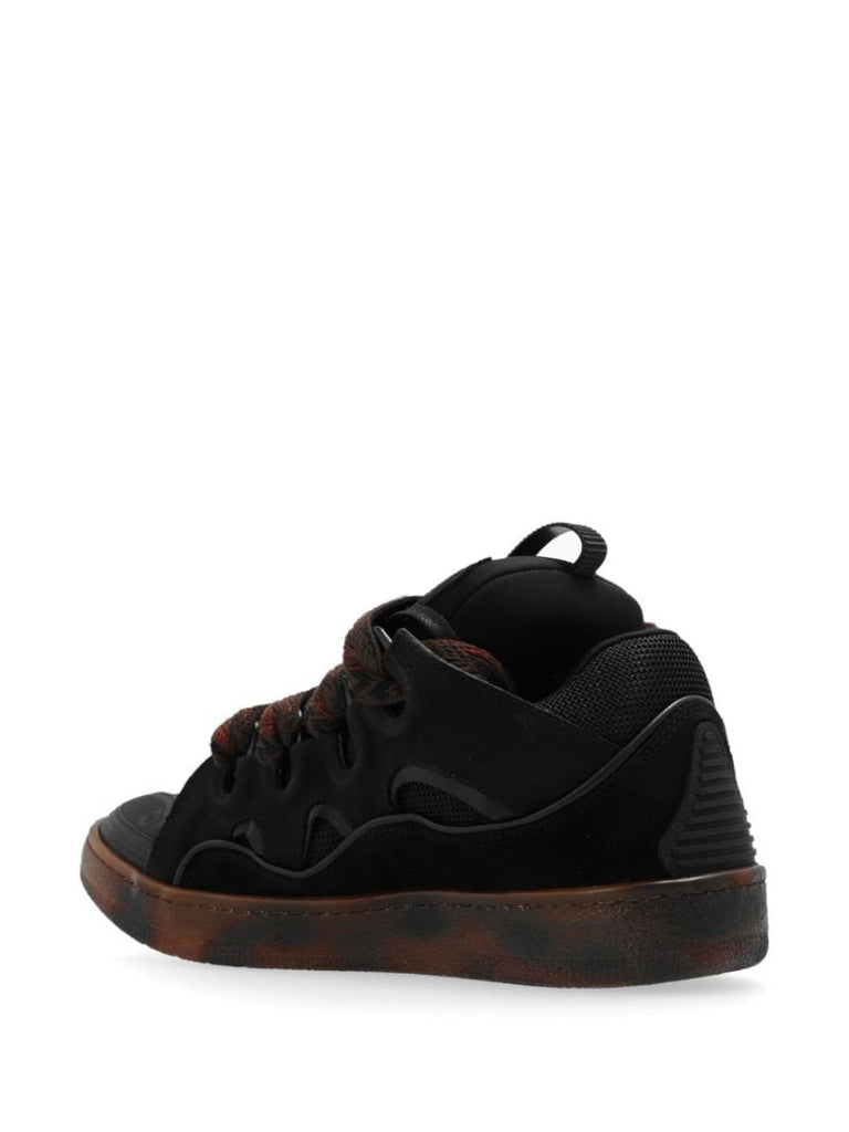 Black Curb Panelled Sneakers