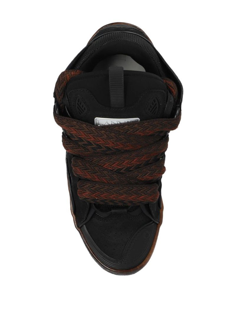 Black Curb Panelled Sneakers