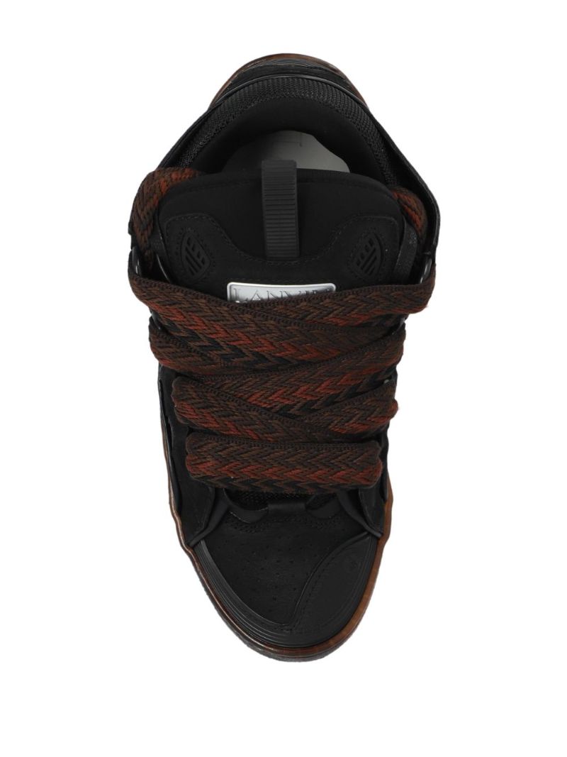 Black Curb Panelled Sneakers