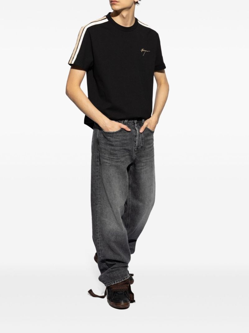 Black Curb Panelled Sneakers