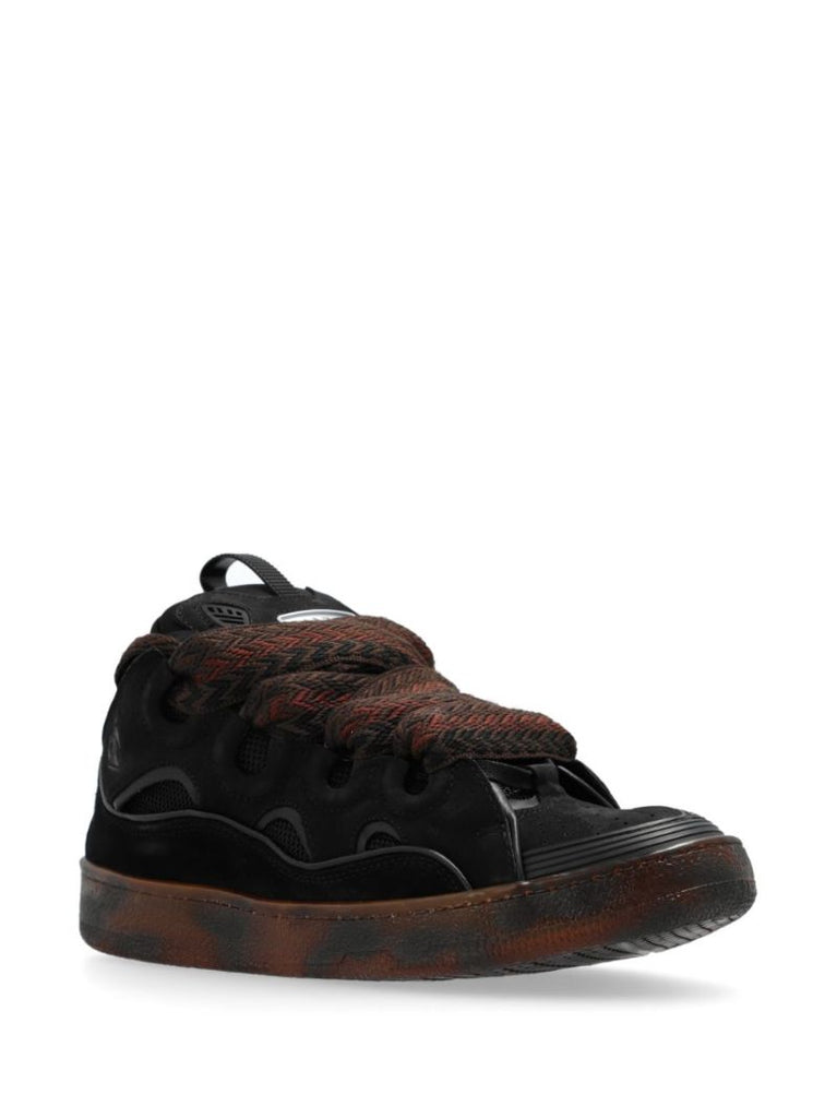 Black Curb Panelled Sneakers