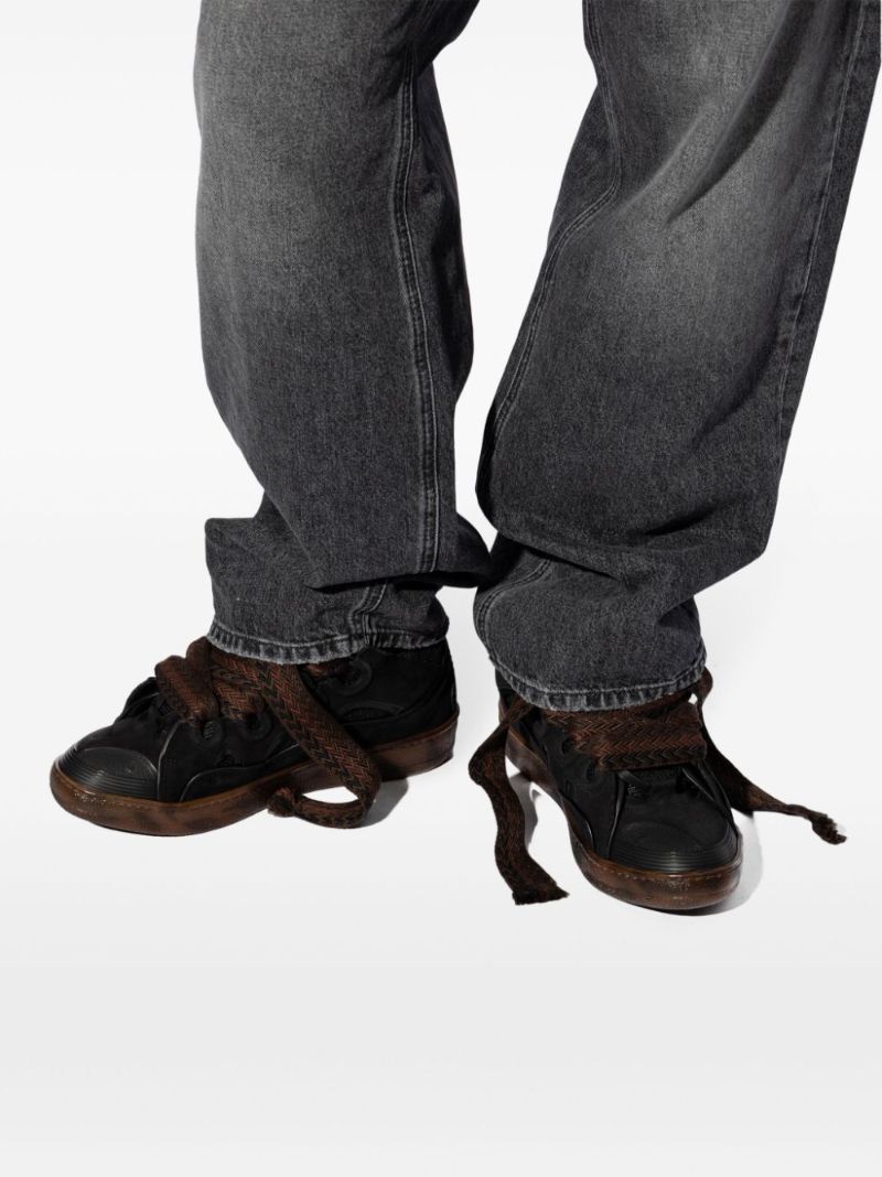 Black Curb Panelled Sneakers
