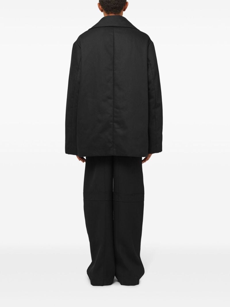 Black Double-breasted Cotton Coat
