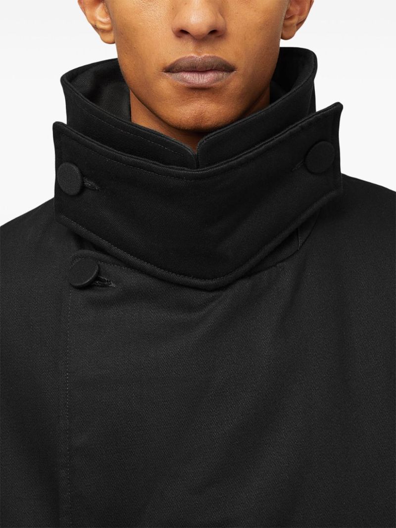 Black Double-breasted Cotton Coat