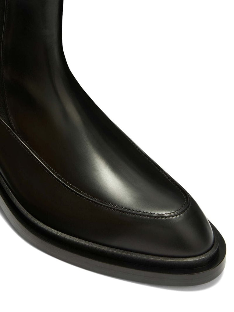 Black Leather Ankle Boots