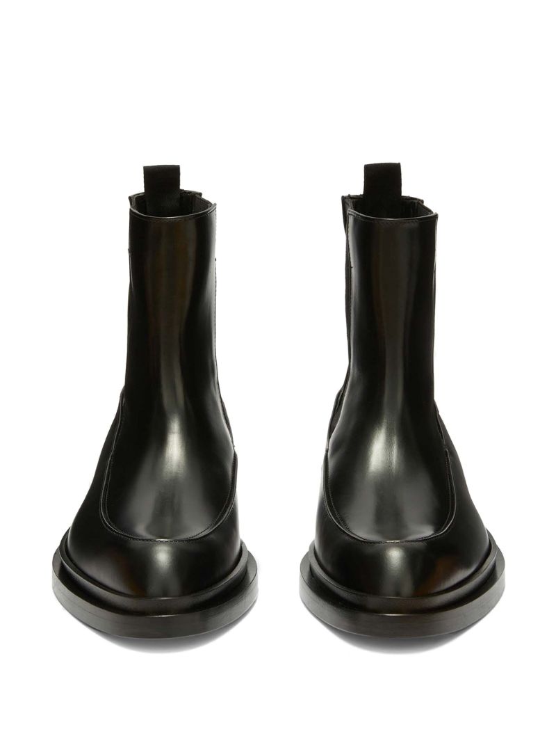 Black Leather Ankle Boots