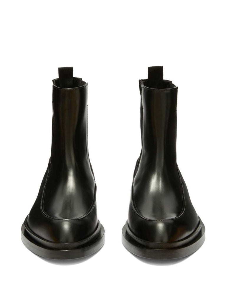 Black Leather Ankle Boots