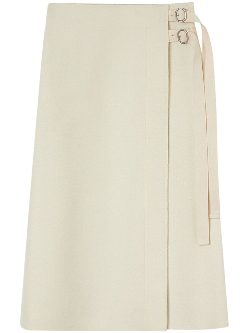 Wrap Wool Midi Skirt