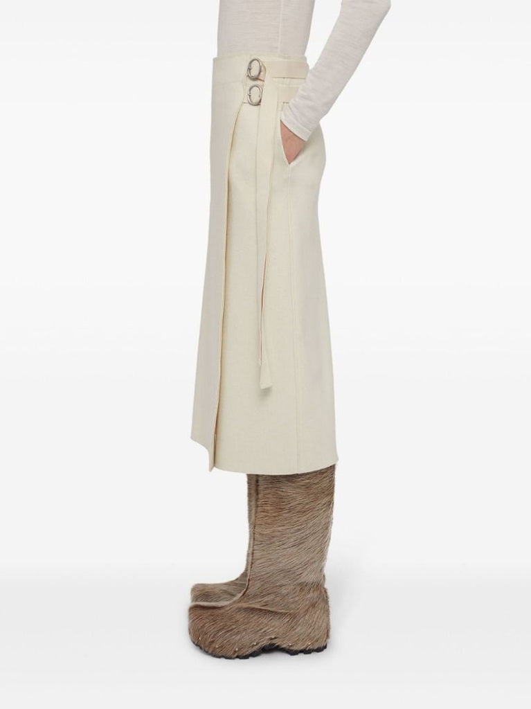 Wrap Wool Midi Skirt