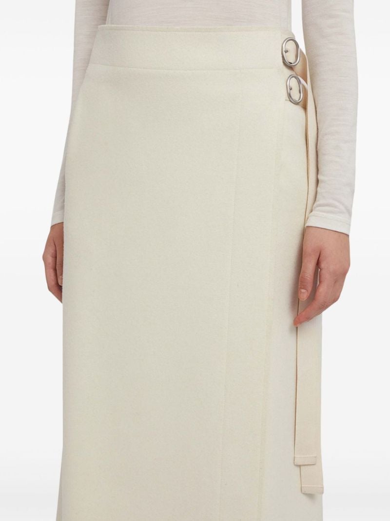 Wrap Wool Midi Skirt