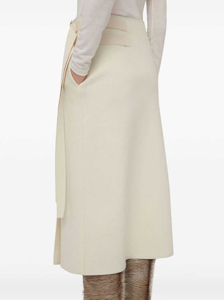 Wrap Wool Midi Skirt