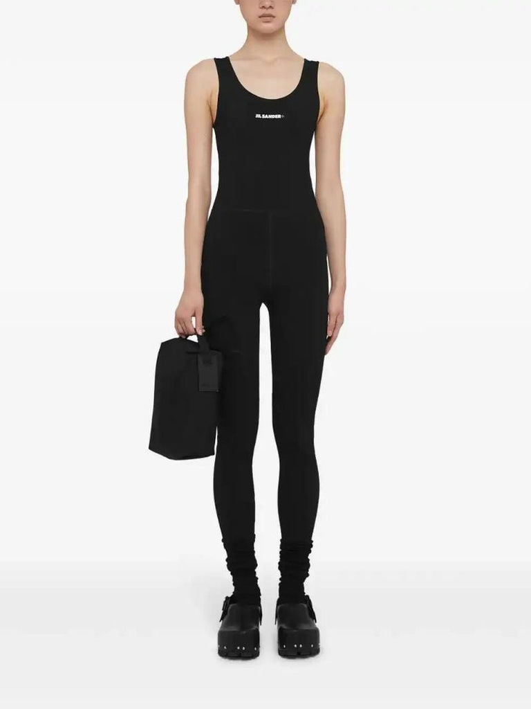 Black Logo-print Jumpsuit