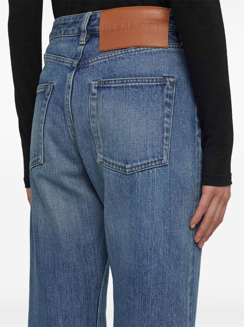 Blue Mid-rise Straight Jeans
