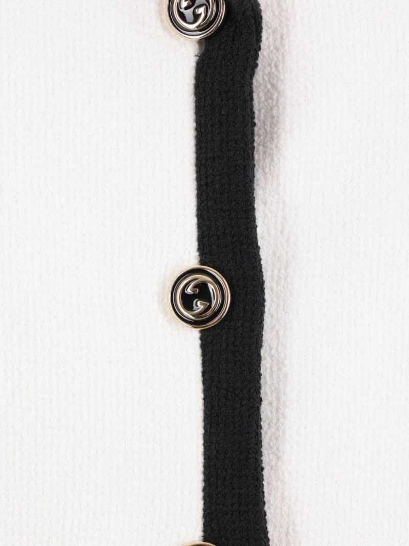 White Short-sleeve Tweed Jacket