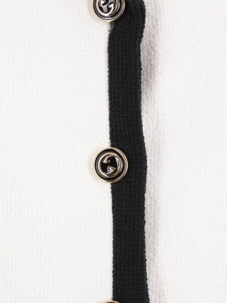 White Short-sleeve Tweed Jacket