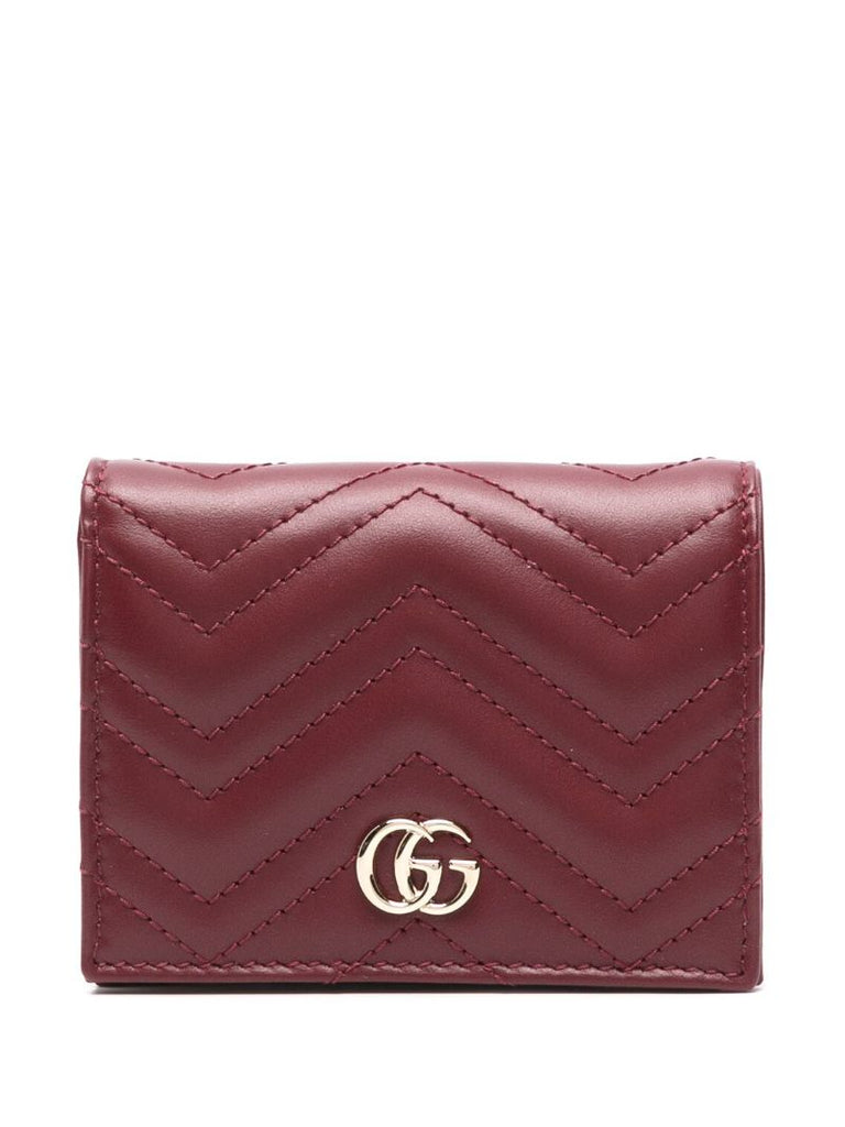 Red Gg Marmont Leather Wallet