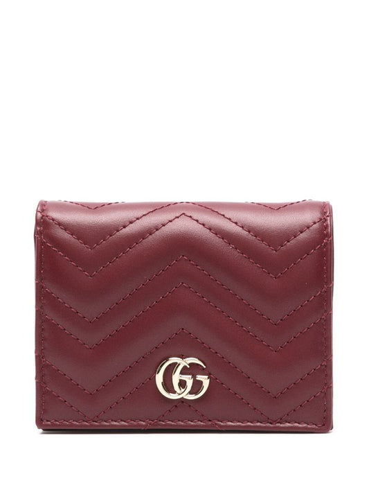 Red Gg Marmont Leather Wallet