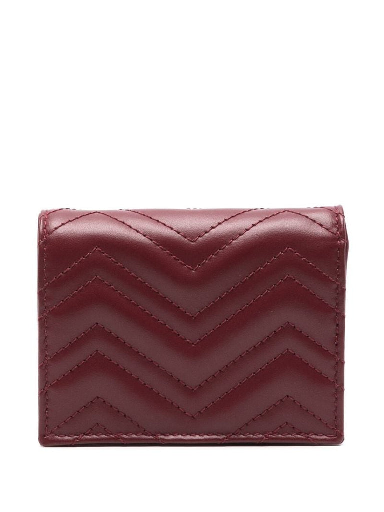 Red Gg Marmont Leather Wallet