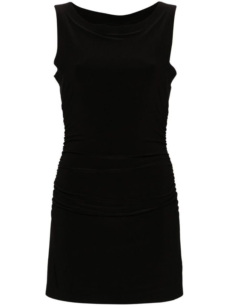 Black Pickleball Ruched Mini Dress