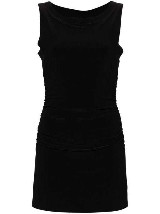 Black Pickleball Ruched Mini Dress