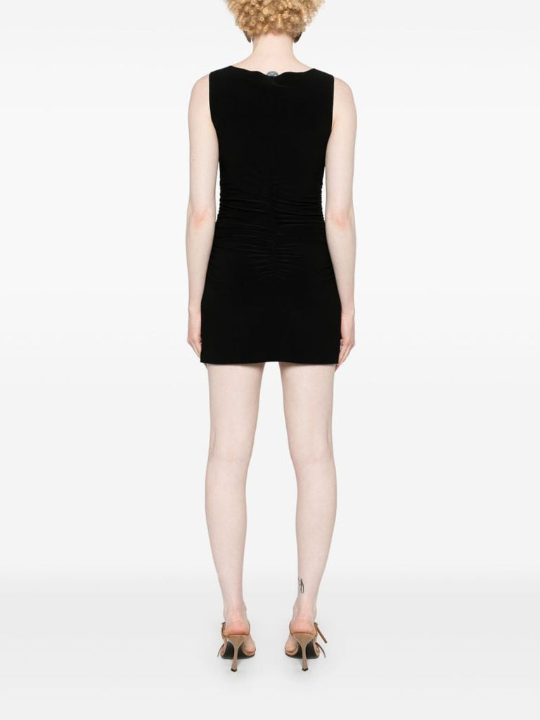 Black Pickleball Ruched Mini Dress