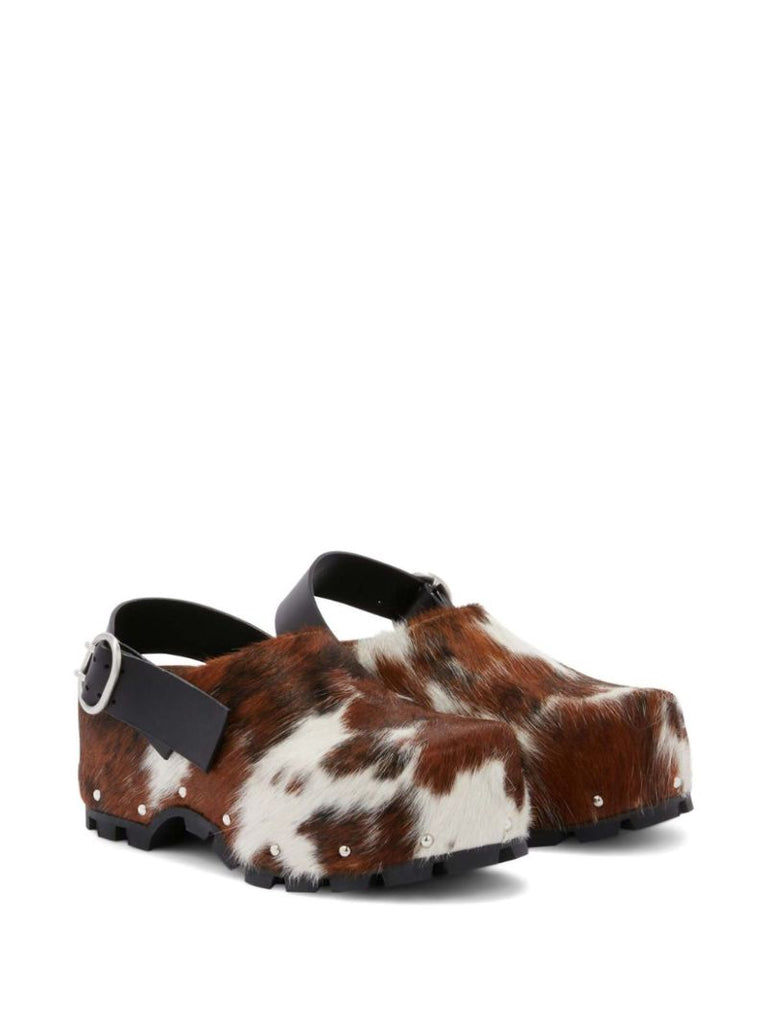 Cow-print Clogs