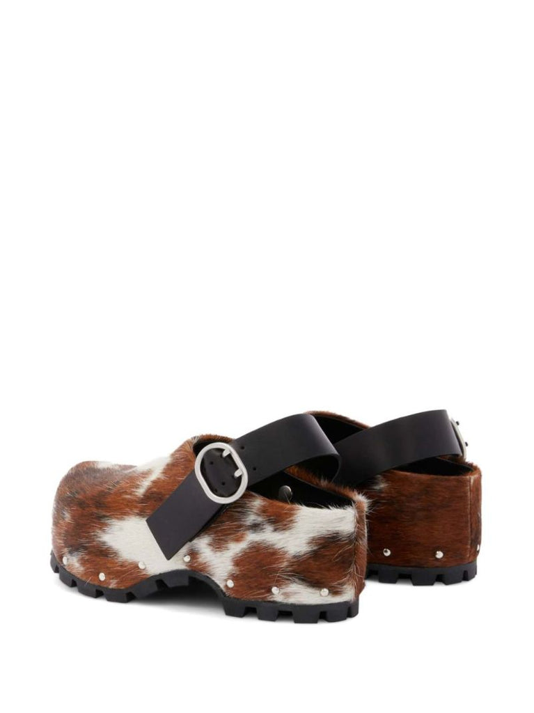 Cow-print Clogs