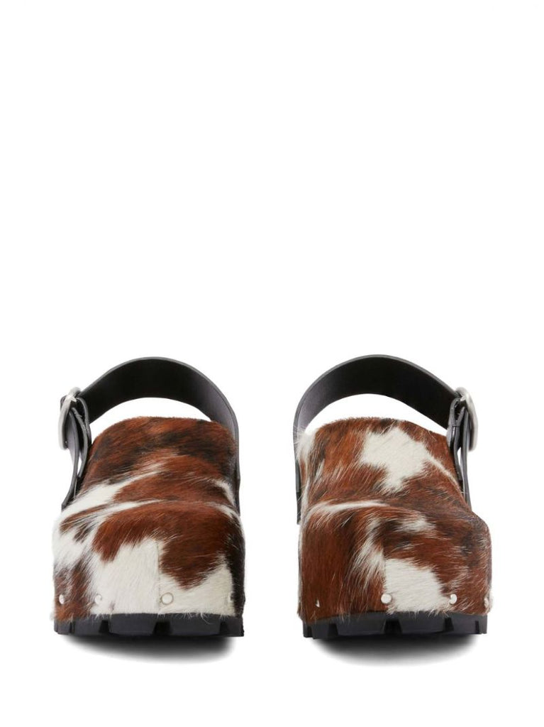Cow-print Clogs