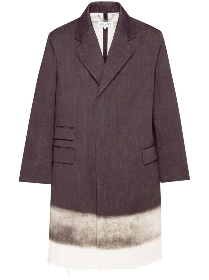 Brown Trompe L'oeil Pinstripe Coat