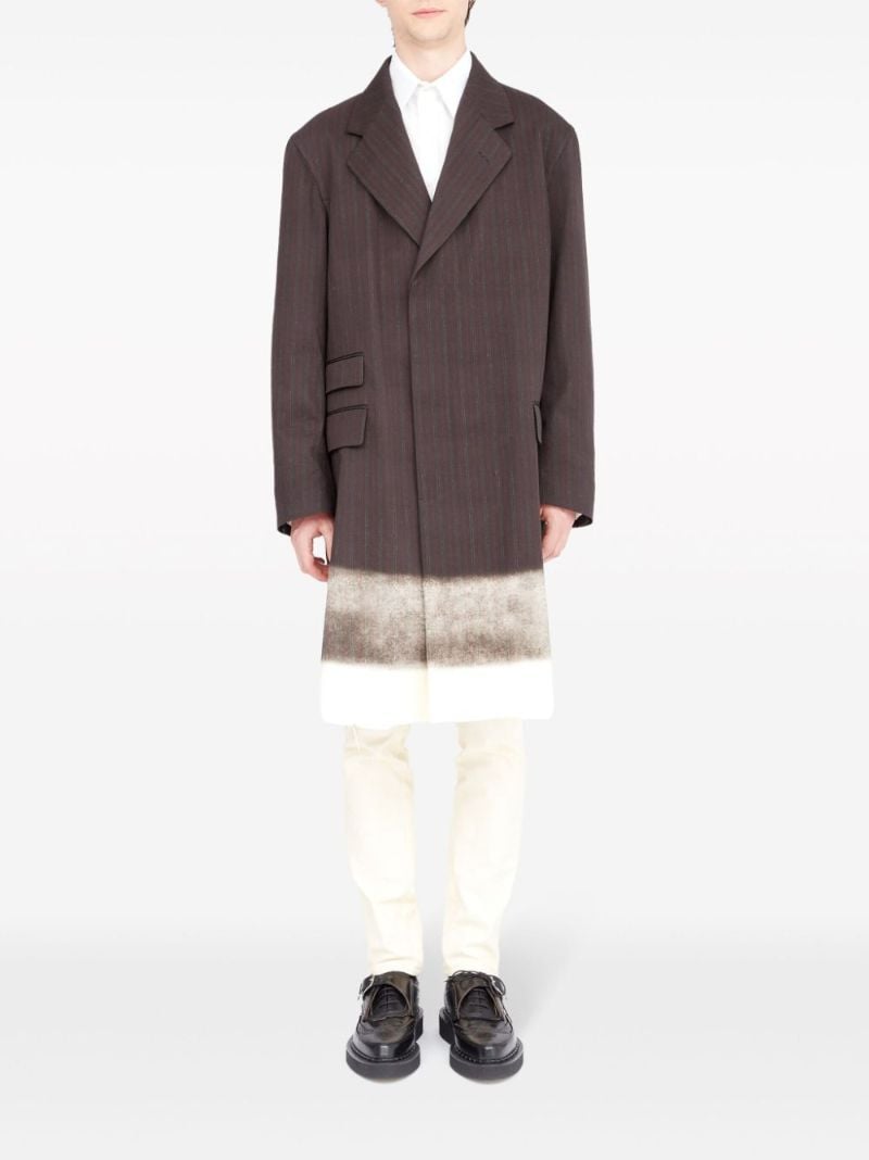 Brown Trompe L'oeil Pinstripe Coat