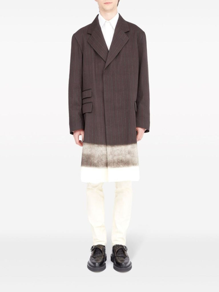Brown Trompe L'oeil Pinstripe Coat