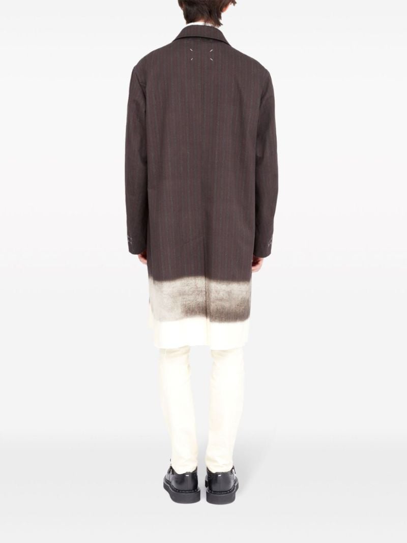 Brown Trompe L'oeil Pinstripe Coat