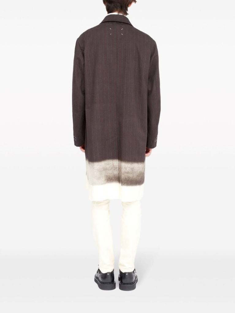 Brown Trompe L'oeil Pinstripe Coat
