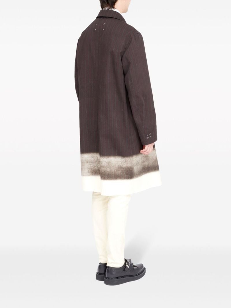 Brown Trompe L'oeil Pinstripe Coat