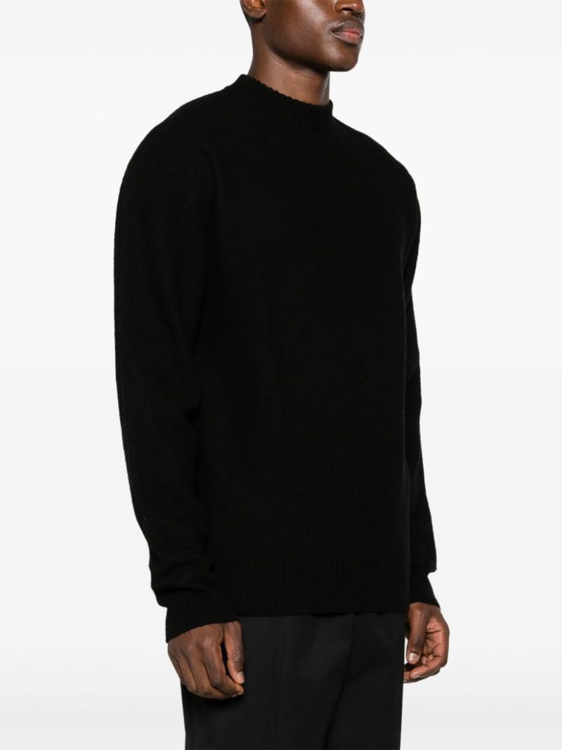 Black Mock-neck Wool Sweater