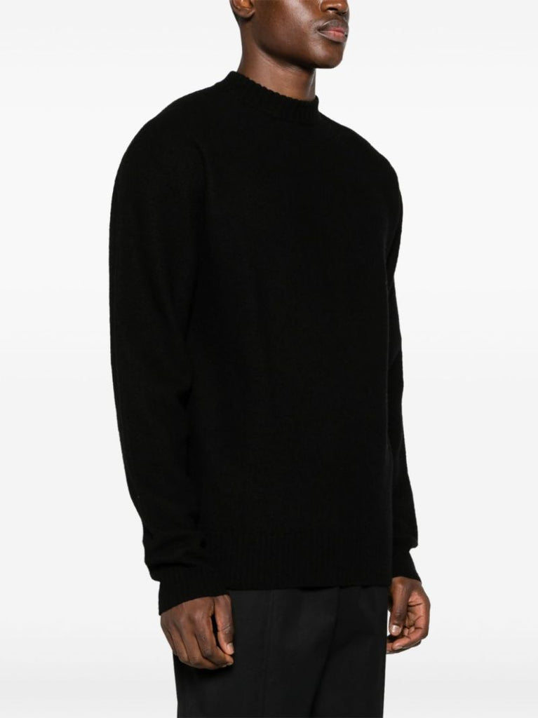 Black Mock-neck Wool Sweater