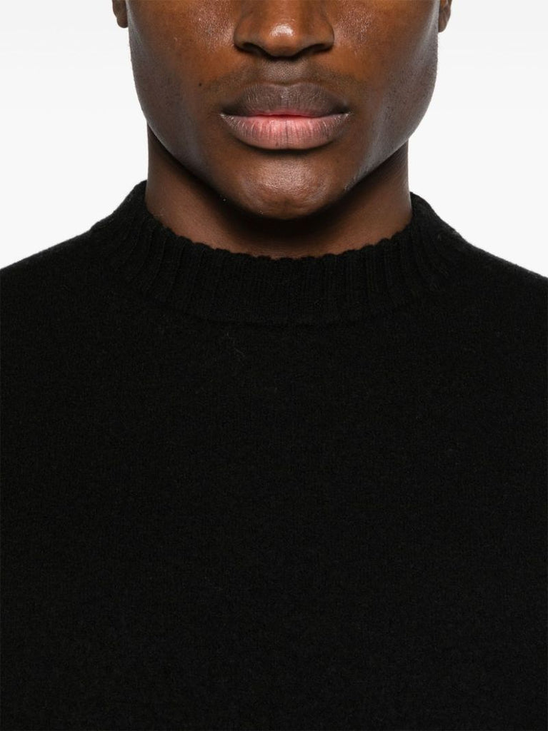 Black Mock-neck Wool Sweater