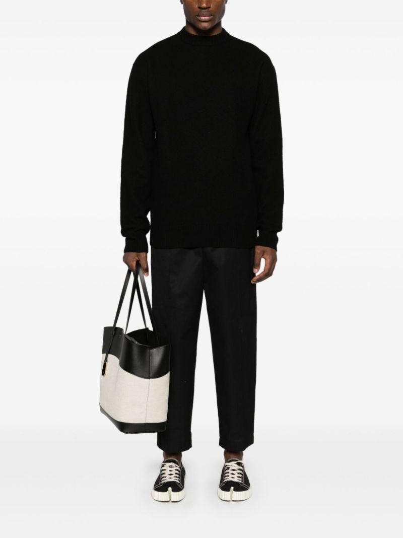 Black Mock-neck Wool Sweater