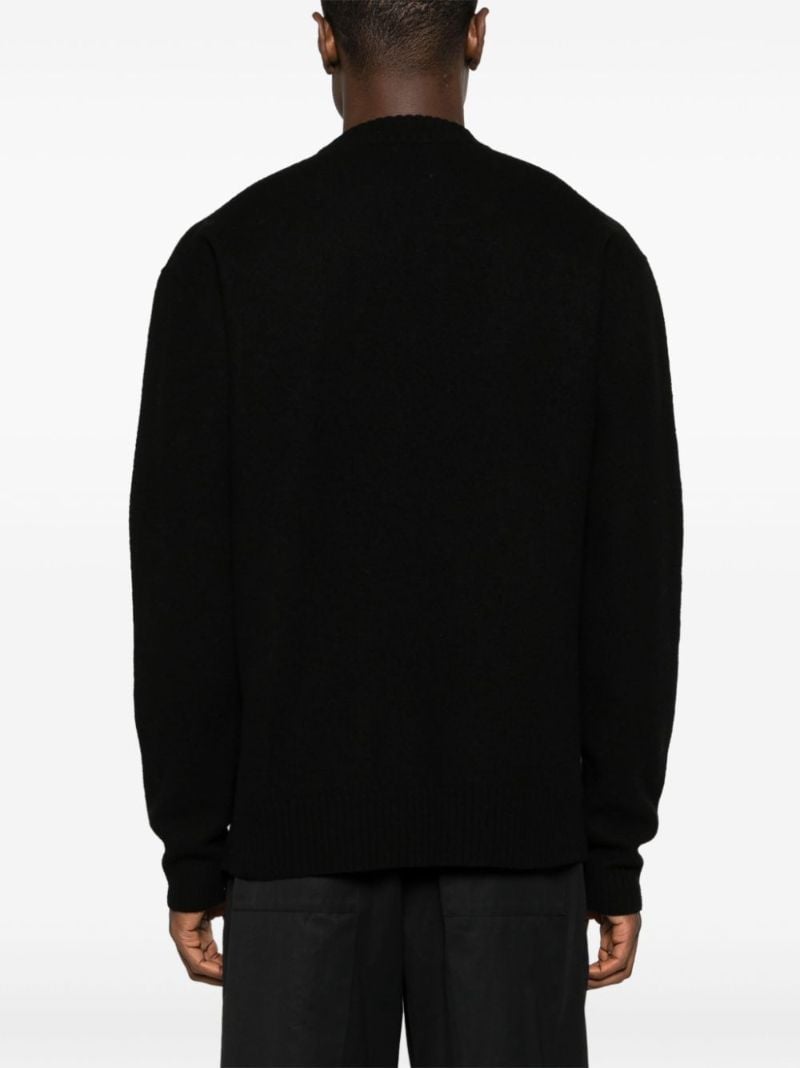 Black Mock-neck Wool Sweater